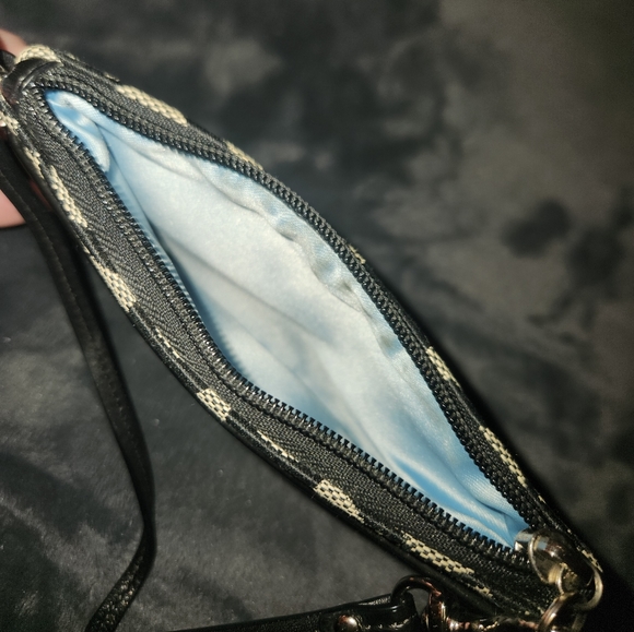 Black and Gray Coach Wristlet - Picture 3 of 5